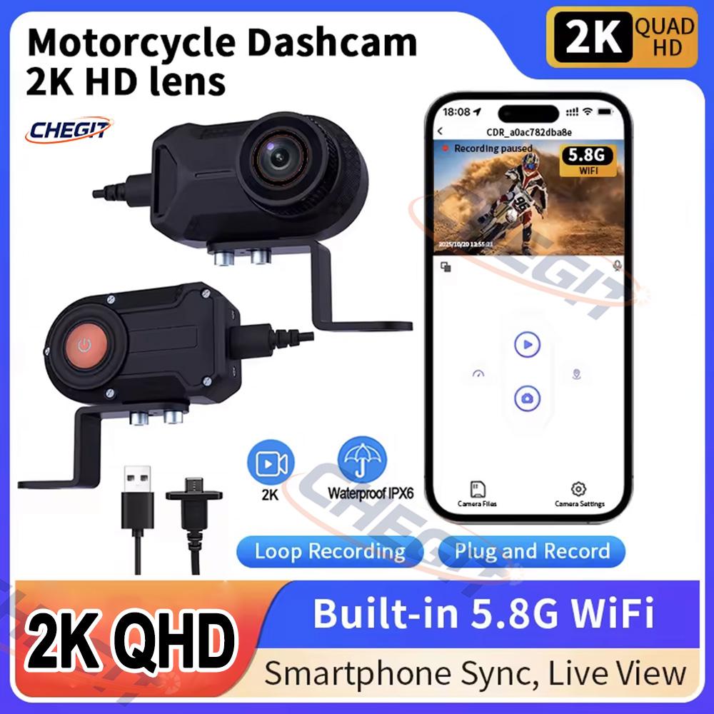 Mountain Biking Videos - Motosiklet DVR 2K HD WiFi Su