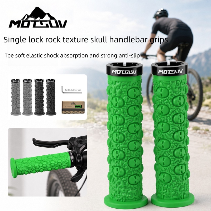 Mountain Biking Gloves - Bisiklet Gidon Tutacakları, Kafatası Desenli Kilitlenebilir